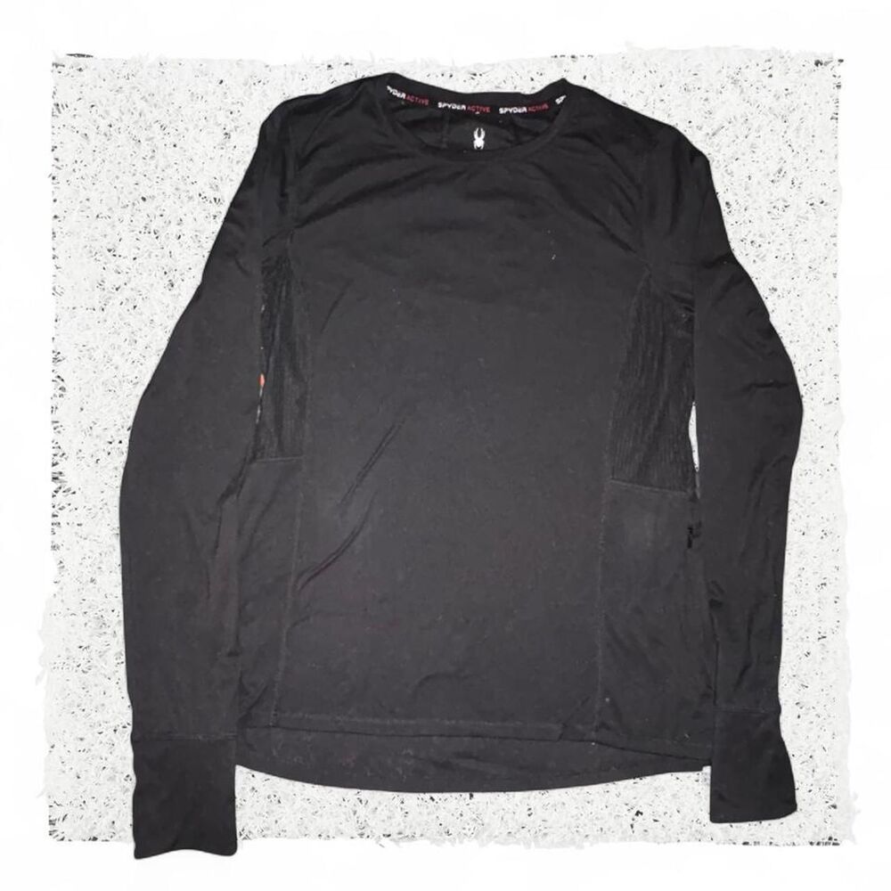Women’s Spyder black long sleeve top Size M #activewear #gym